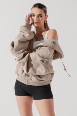 Zip Cloud Hoodie - Taupe -Popflex Store ZipCloudHoodie Taupe 5002 0227 Edit